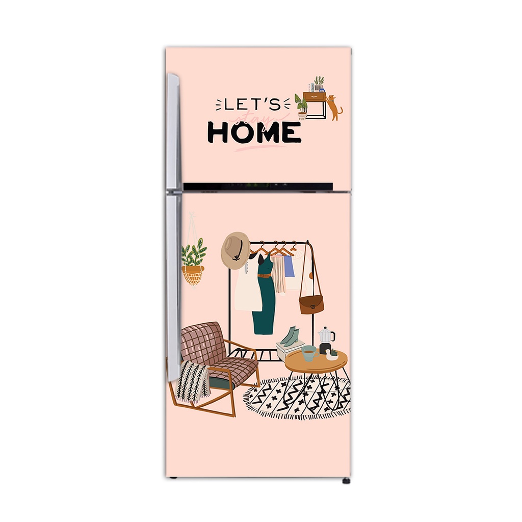 Decal dán tủ lạnh dễ thương miếng dán tủ lạnh hình dán cute chất liệu chống thấm nước siêu bền dễ dàng vệ sinh TL400