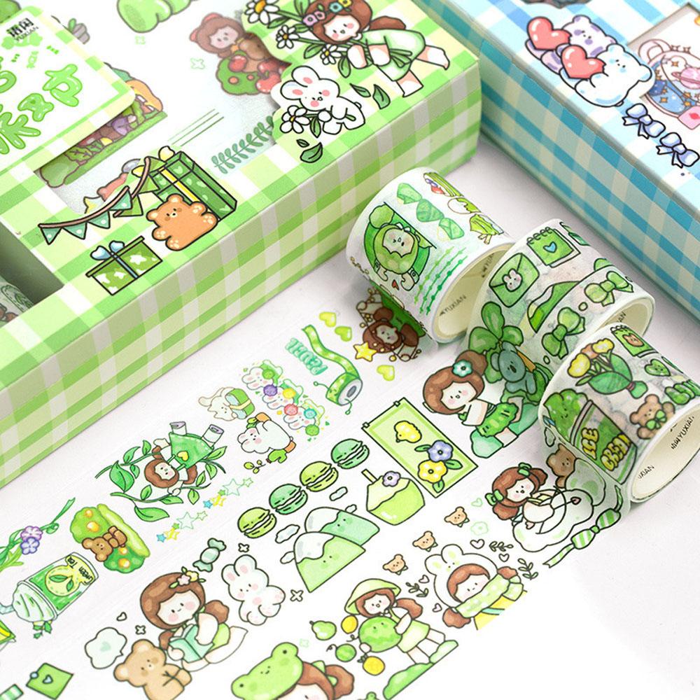 PEWANY Bộ Nhãn Dán Trang Trí Sổ Tay Hình Gấu Thỏ Dễ Thương