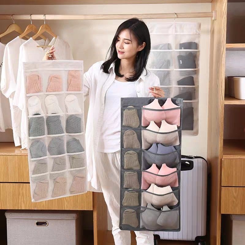 Treo quần áo lót nhiều ngăn,túi đựng đồ lót 16 ô tiện ích