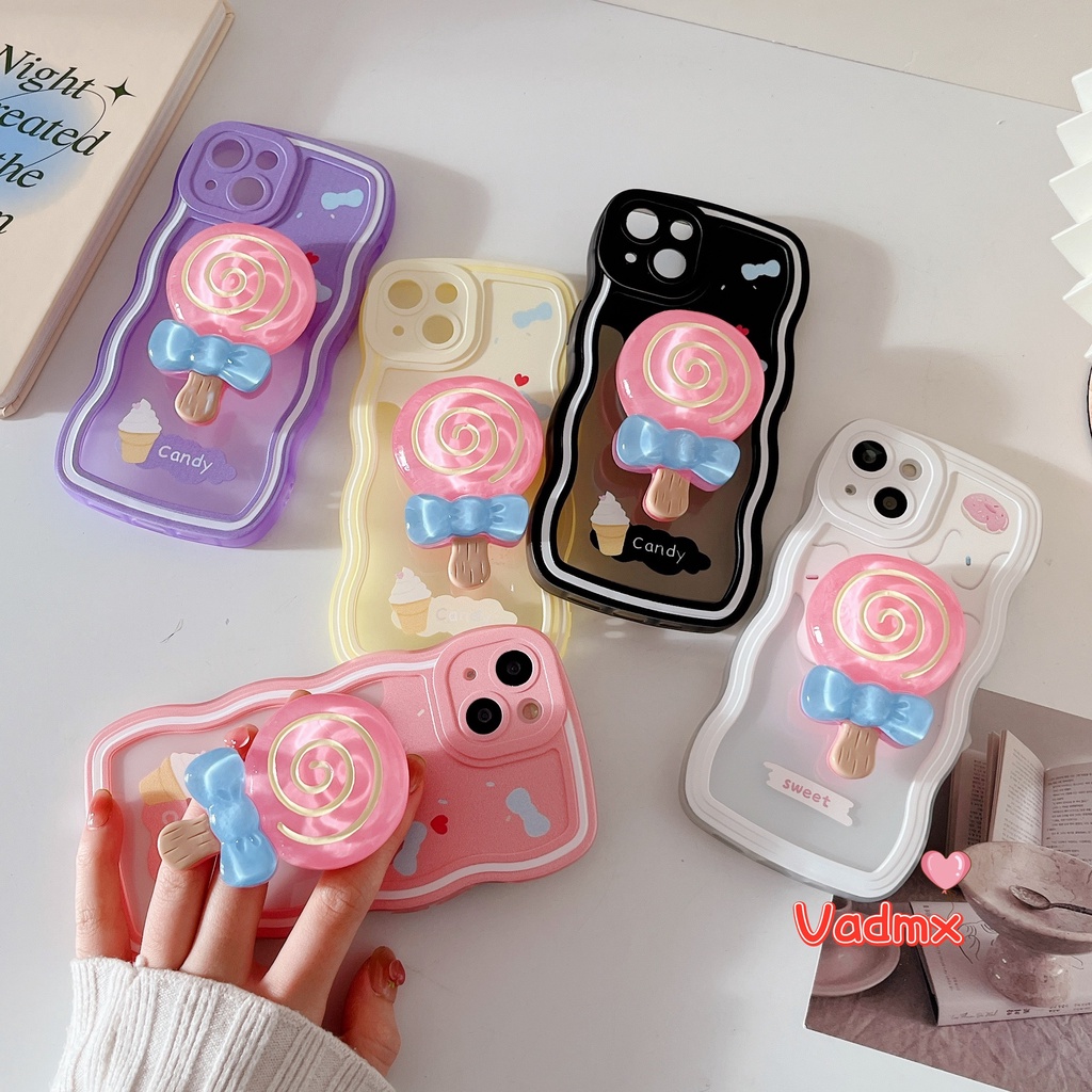 Ốp Điện Thoại Mềm Có Giá Đỡ Hình Kẹo Mút Cho Xiaomi Mi 10T Lite Poco F2 Pro Redmi Note 10 Pro 11T K40 K30 Pro 5G