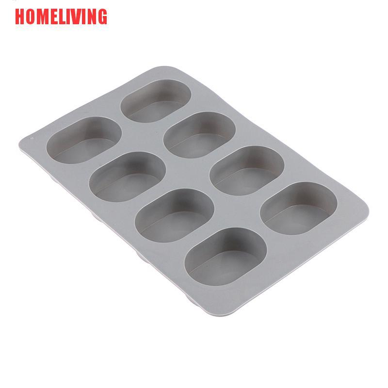 Khuôn Silicone Tạo Hình Làm Xà Phòng Hình Oval 8 Lỗ