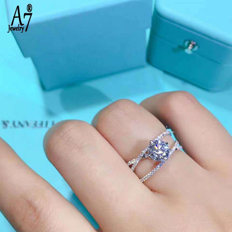 Nhẫn Moissanite Pt950 bạch kim thời trang