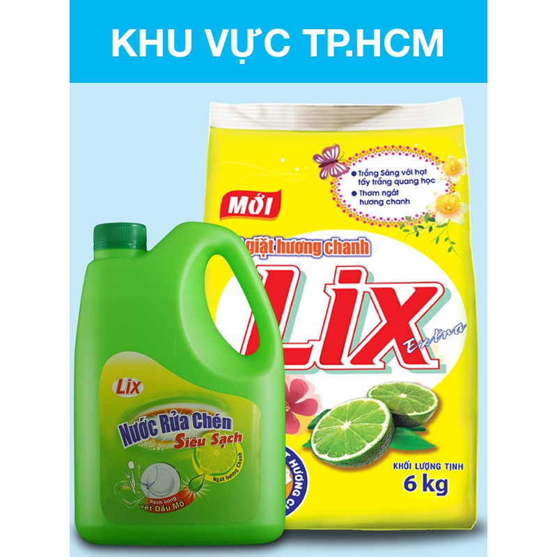 Bột giặt Lix Extra hương Chanh 5kg5 KM NRC 750g Chanh