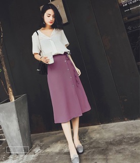 CHÂN VÁY ANA PHỐI NÚT