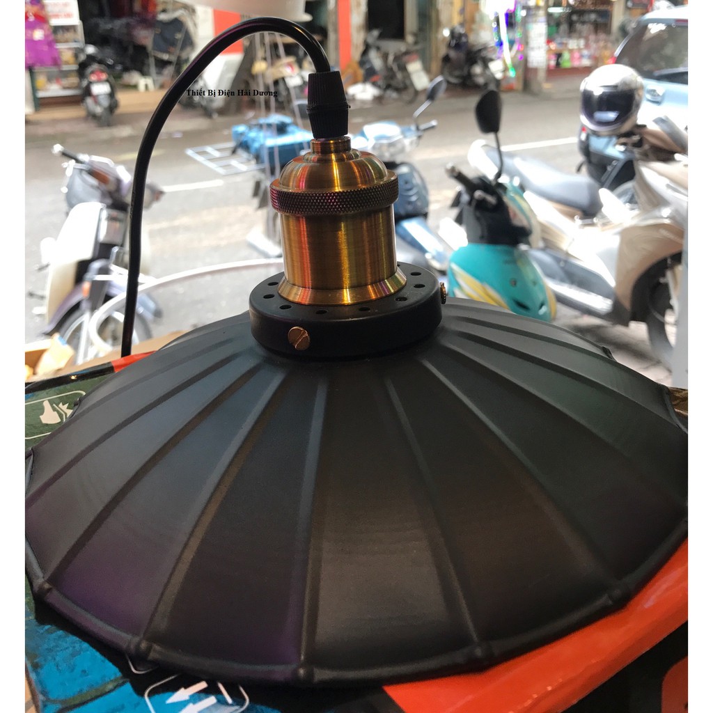 Chao đèn thả đui đồng kiểu đèn bão TBD866 đường kính 250mm/350mm (Đen)