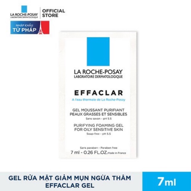 Sample Gói Gel Rửa Mặt Cho Da Dầu - Da Hỗn Hợp Dầu LarochePosay Effaclar Gel (7ml) | BigBuy360 - bigbuy360.vn