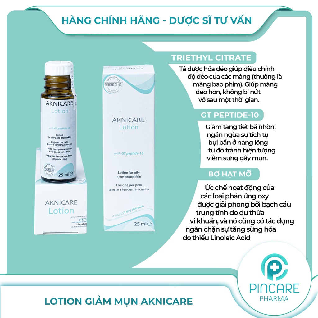 Aknicare Treatment Lotion 25ml giảm mụn, mụn viêm, mụn mủ - Hàng chính hãng - Nhà thuốc PinCare