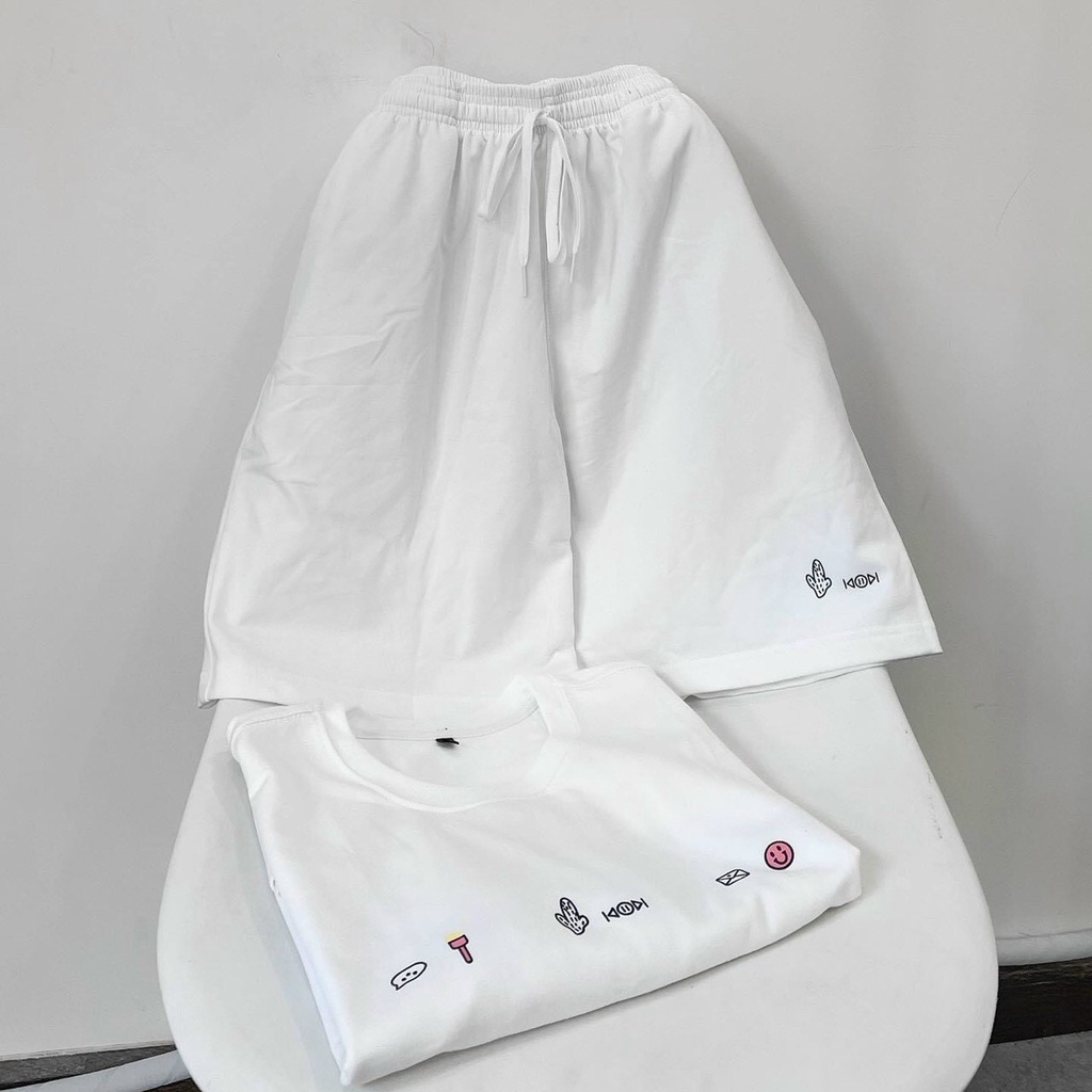 Bộ mặc nhà in họa tiết đơn giản Free size 45- 68Kg chất thun cotton co giãn dày mịn thoáng mát
