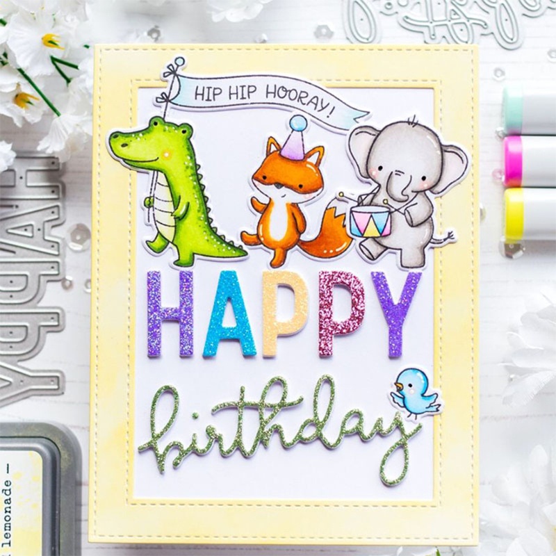Khuôn Cắt Giấy Kim Loại Họa Tiết Happy Birthday