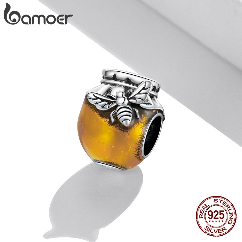 Hạt charm BAMOER scc1914 mạ vàng bạc 925 hình chú ong thời trang DIY