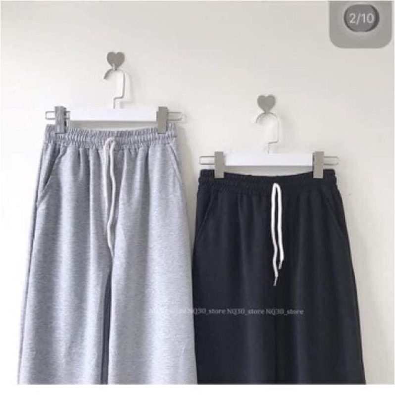 Quần Nỉ jogger Dáng bom bo gấu _ Hottren Chất liệu nỉ da Cá cao cấp - 3 MÀU ĐEN/XÁM/TRẮNG