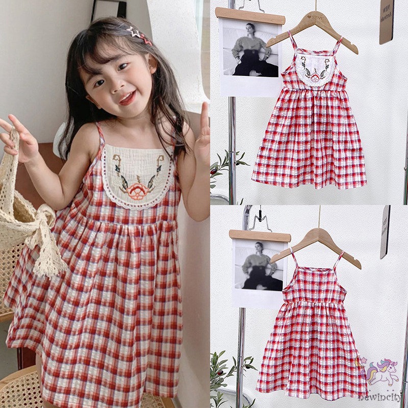 Đầm Bé Gái Thêu Hoa Phong Cách Hàn Quốc