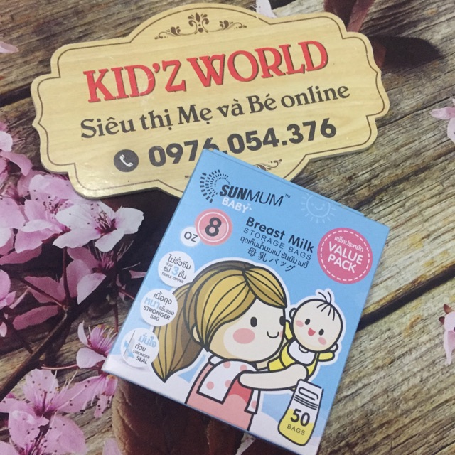 Túi trữ sữa Sunmum Thái Lan dung tích 100ml-250ml