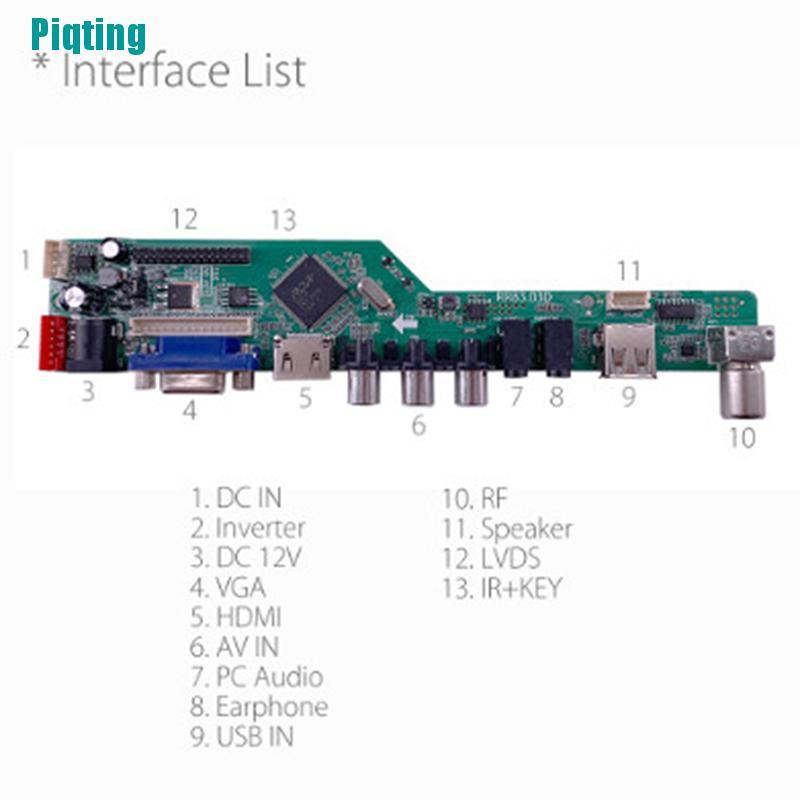 【Piqting】T.V53.03 Universal LCD TV Controller Driver Board V53 analog TV motherboard