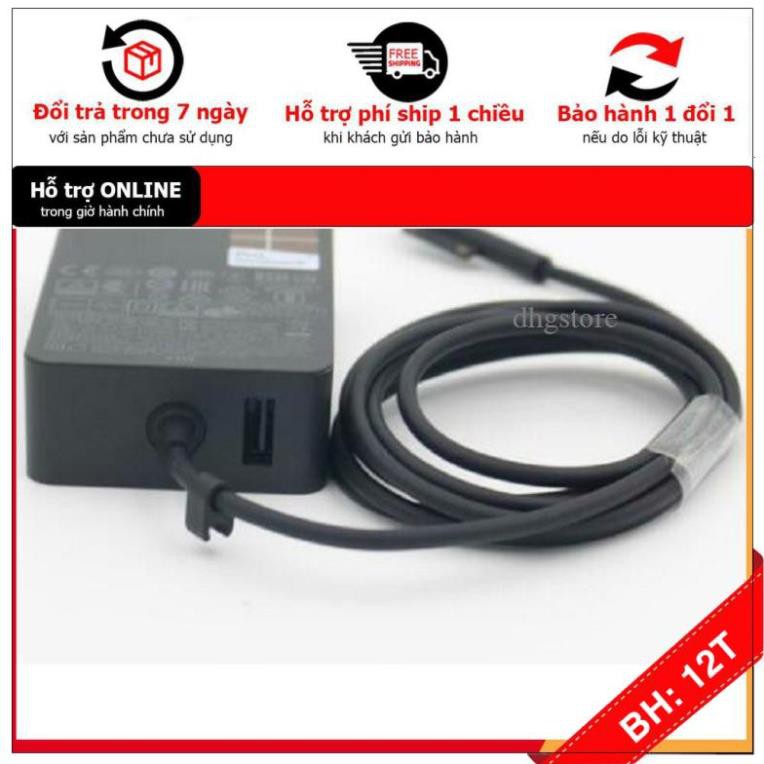 BH12TH ⚡ Sạc Microsoft Surface Pro 4, Pro 5, Pro 6, Pro 7 15V-2.58A 44W 15v 4a 65w zin hãng tháo máy tặng dây cắm