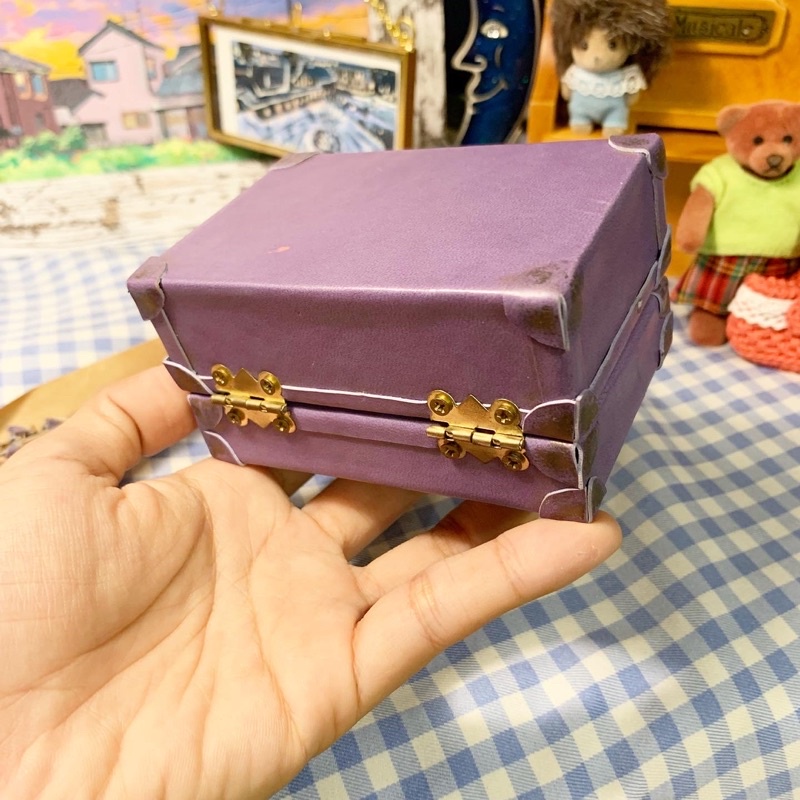 Vali da mini tím handmade đồ chơi decor dễ thương