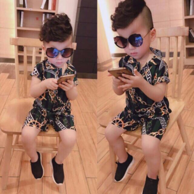 Set bộ dáng sơmi lụa siêu mềm cho bé