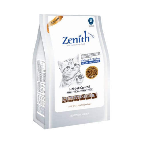 Thức ăn hạt mềm cho mèo Zenith Hairball 300gr và 1,2kg