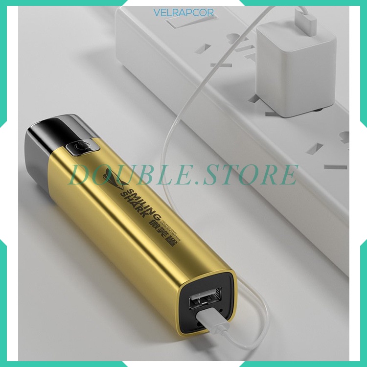 Đèn Pin Mini Smiling Shark USB Đèn Pin Dự Phòng Để Cắm Trại Đi Bộ Đường Dài Siêu Tiện Lợi Cao Cấp