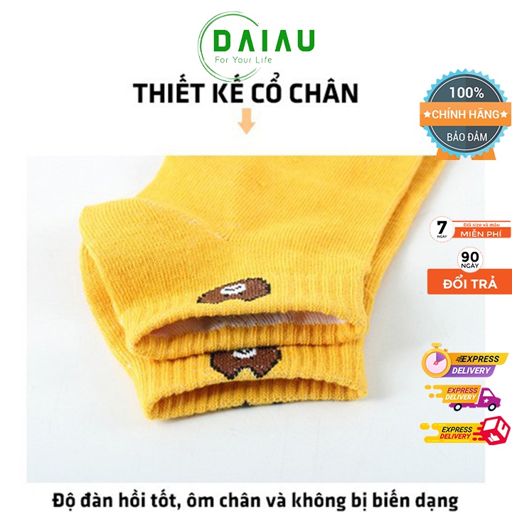 Tất Gấu Nữ  Cổ Ngắn Chất Cotton Thoáng Mát Phong Cách Hàn Quốc Đẹp 10 Màu COMBO 5 Đôi TG10 | BigBuy360 - bigbuy360.vn