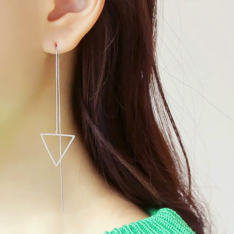 [Bayar Di Tempat] Hoa tai đơn giản kiểu Hàn Quốc hình trái tim dài hình học cho phụ nữ❤Yimi❤