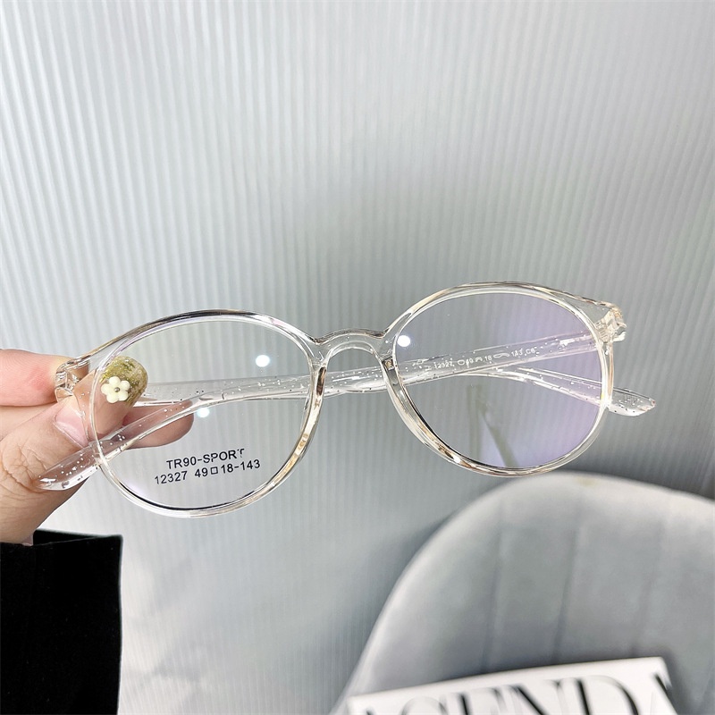 Mắt Kính Gọng Tròn TR90 Chống Ánh Sáng Xanh Trong Suốt Thời Trang Hàn Quốc