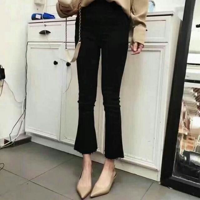 QUẦN ỐNG LOE ĐEN HAI CÚC CỰC XINH KÈM ẢNH THẬT | BigBuy360 - bigbuy360.vn