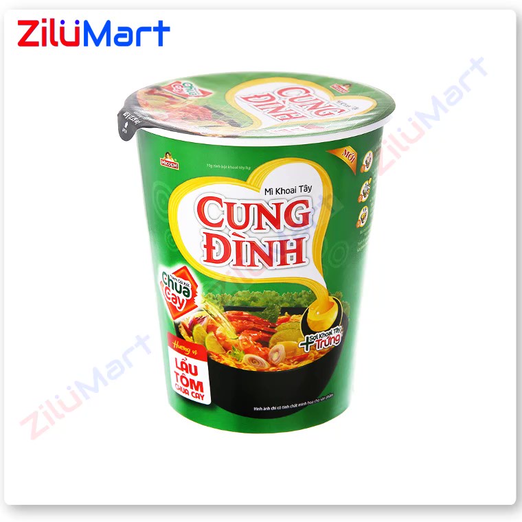 Thùng 24 ly mì khoai tây Cung Đình lẩu tôm chua cay loại 71g | BigBuy360 - bigbuy360.vn