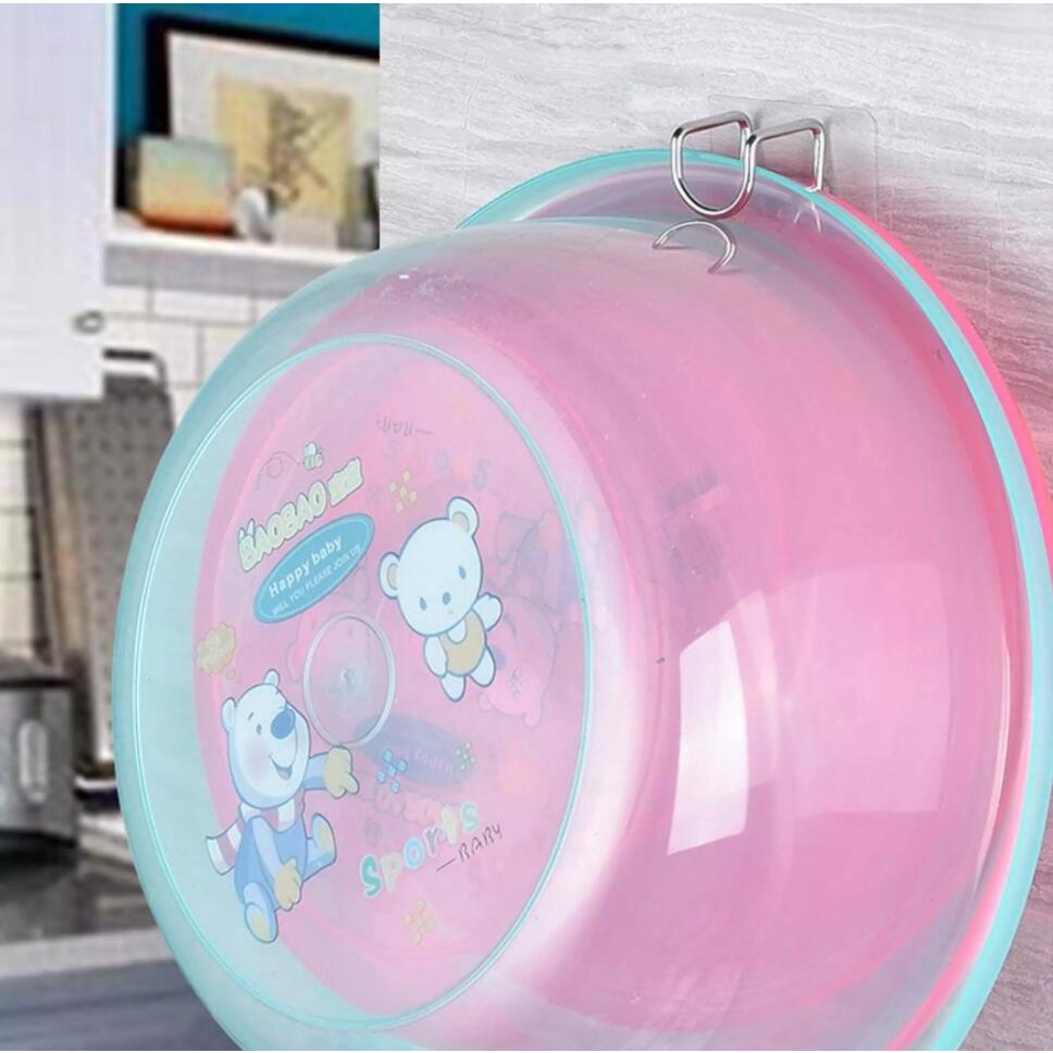 Móc Dán Tường Inox Treo Thau Chậu Nhà Tắm Treo Đồ Dùng Nhà Bếp