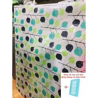 Decal dán kính, giấy dán kính khổ 90cm lá xanh 9929