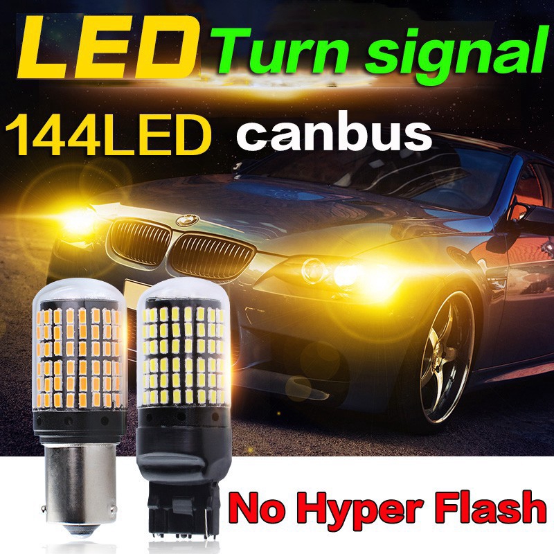 1 cái 144 đèn giải mã LED không có đèn flash siêu tốc 1156 T20 1157 T15 tín hiệu rẽ W16W Canbus Không có lỗi