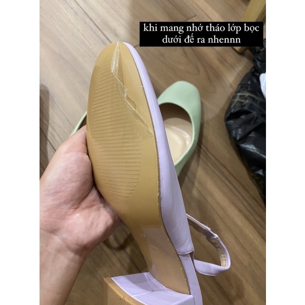 Giày búp bê pastel gót vuông Graceland hàng XK