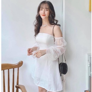 Đầm dự tiệc cúp tay phối lưới đính hạt cực đỉnh