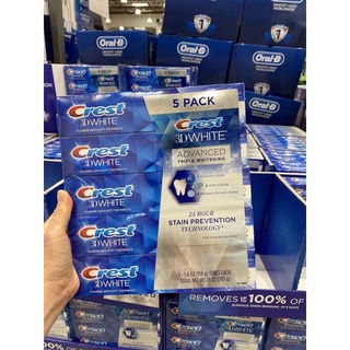 Kem đánh răng mỹ crest 3d white advanced triple whitening - 158 gram