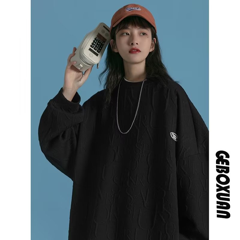2023 Áo sweater nam áo dài tay Hàn Quốc thể thao thời trang áo phong cách thoải mái cá tính cho nam nữ kiểu simple unisex tops waffle hoodie sweater