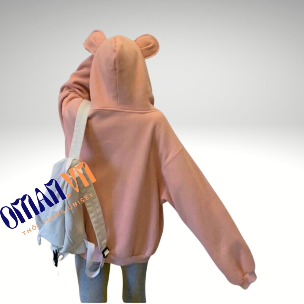 Áo khoác nỉ Hoodie Dây Kéo TAI THỎ form rộng áo nỉ bông ulzzang Cá Tính Unisex Oman | BigBuy360 - bigbuy360.vn