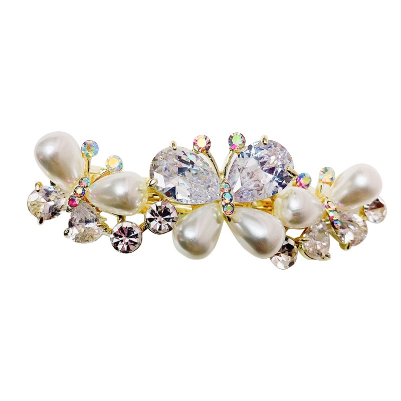 Mới Kẹp Tóc Hình Bướm Đính Ngọc Trai Thời Trang Cho Nữ