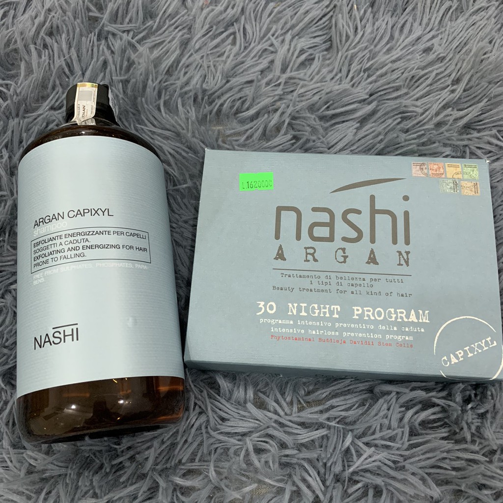 Dầu gội chống rụng tóc Nashi Argan Capixyl Exfoliating Hairloss 1000ml (Italia)