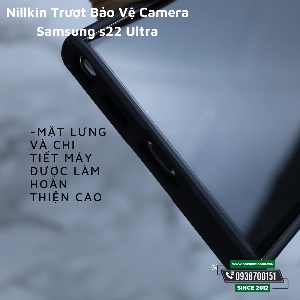 Ốp lưng Samsung S22 Ultra Nillkin trượt từ tính bảo vệ camera lưng vải