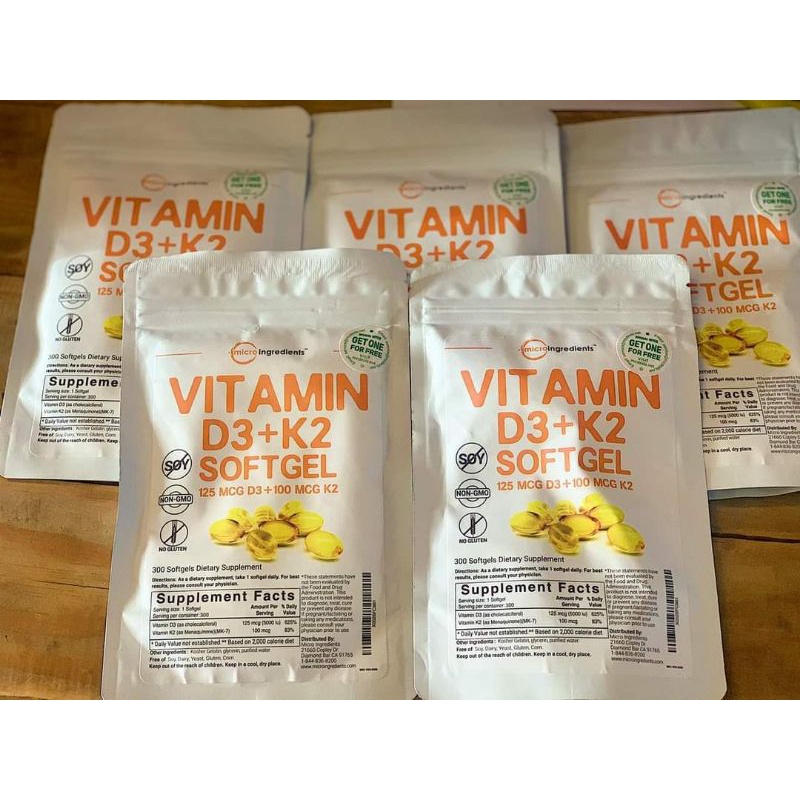 MICRO INGREDIENTS VITAMIN D3-K2 TĂNG CƯỜNG SỨC KHỎE 300 VIÊN