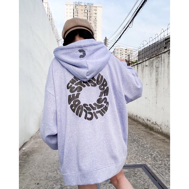 Áo Hoodie Zip Circle Xanh bông CHILICLUB