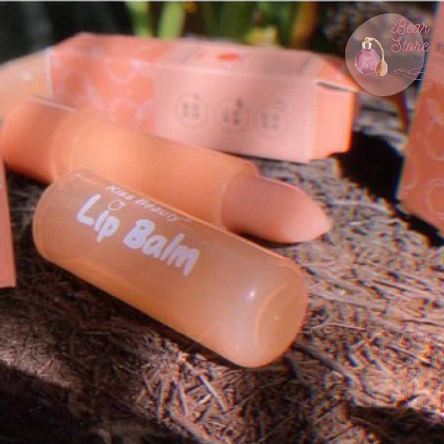 Son dưỡng môi cam đào Kiss Beauty Lip Balm Hàng Nội Địa Trung Giúp Môi Bóng Mịn Hồng Hào 50g 🍑 | BigBuy360 - bigbuy360.vn