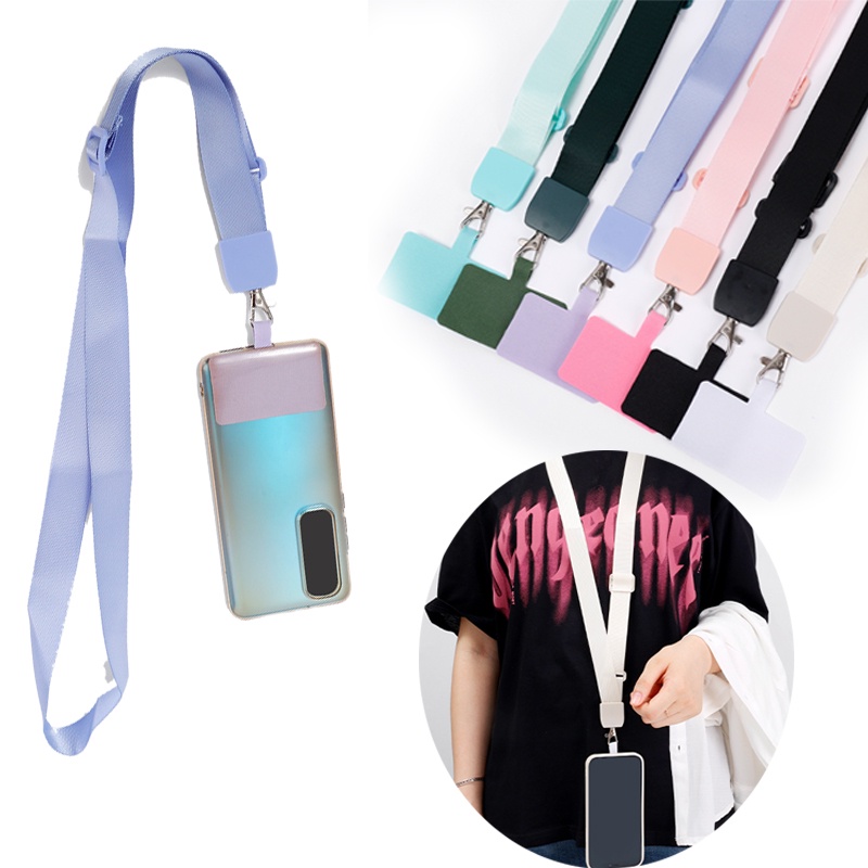 Dây Đeo Cổ Bằng Nylon Màu Trơn Tùy Chỉnh Chống Thất Lạc Tiện Dụng Cho Điện Thoại