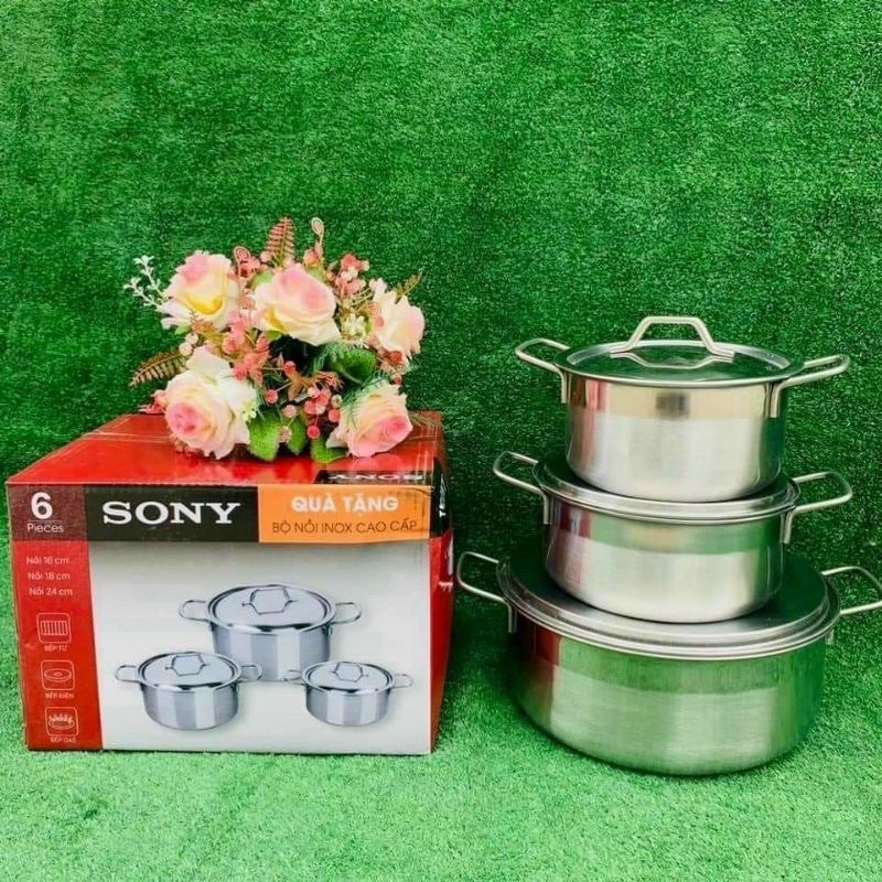 BỘ NỒI INOX 3 MÓN - Quà tặng SONY. NGON LÀNH NHA