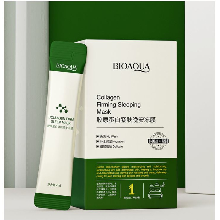 Hộp 20 Gói Mask Collagen Bioaqua - Mặt Nạ Ngủ Dạng Thạch Nâng Cơ, Căng Bóng, Bổ Sung Collagen Cấp Nước Dưỡng Ẩm