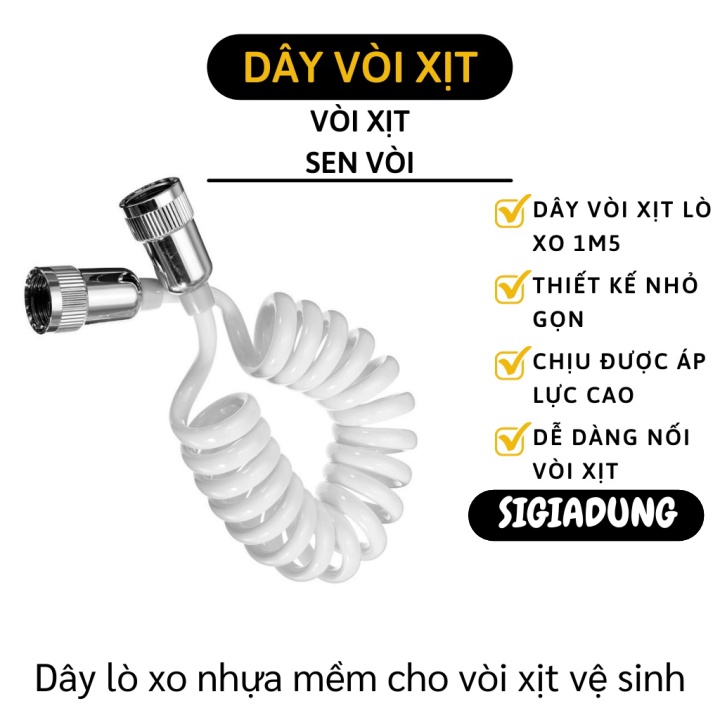 [SGD] Dây Lò Xo Xịt Vệ Sinh - Dây Vòi Xịt Chiều Dài 150cm Nối Vòi Sen Linh Hoạt 8677