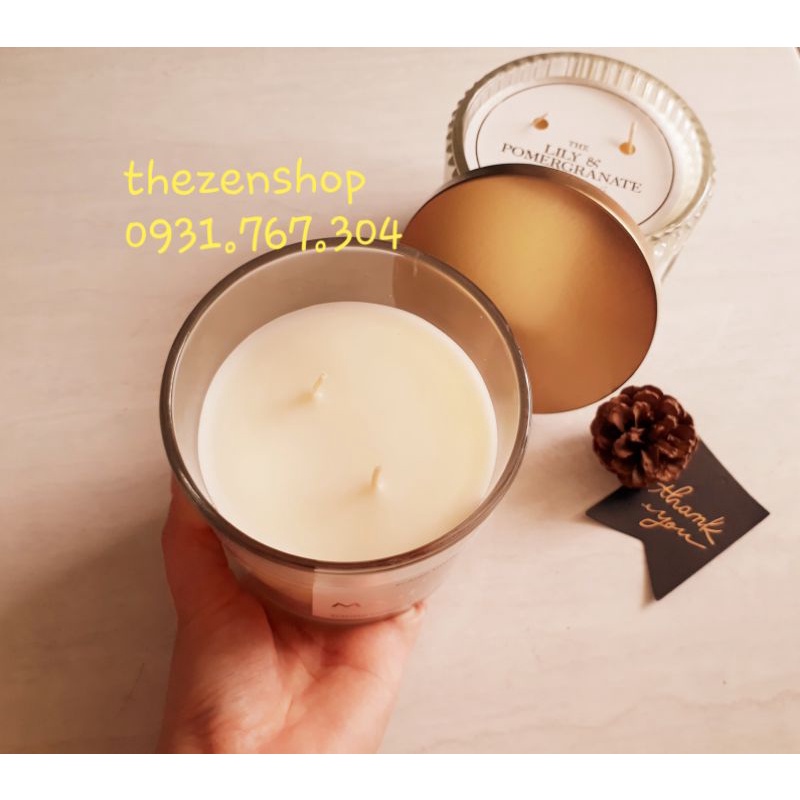 Nến thơm Châu Âu Không Khói 2 Bấc Hương Nước Hoa Cao Cấp