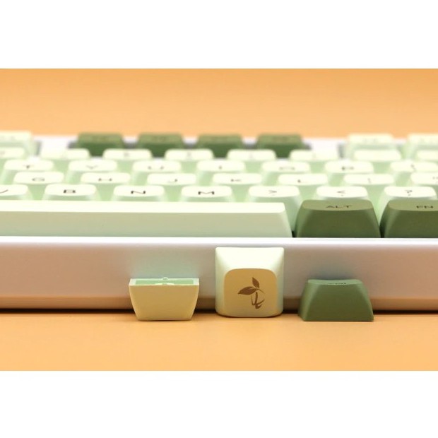 Bộ keycap XDA PBT Matcha Trà Xanh 125 nút in Dye-Sub Font chữ to ( hỗ trợ layout 61 64 87 104 108 Phím )