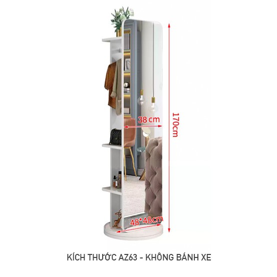 GƯƠNG XOAY 360 Độ Soi Toàn Thân Có Giá Treo Quần Áo - Inbox Shop Tư Vấn Vận Chuyển