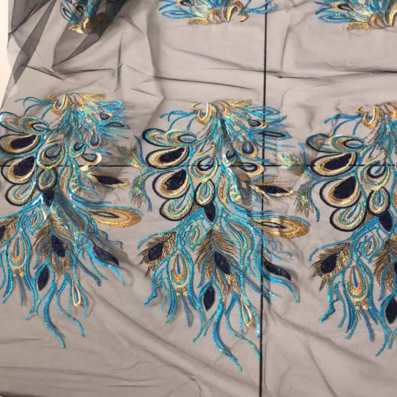 1 Miếng Vá 55 * 36CM Bằng Vải Ren Thêu Hình Hoa Và Chim Phượng Hoàng